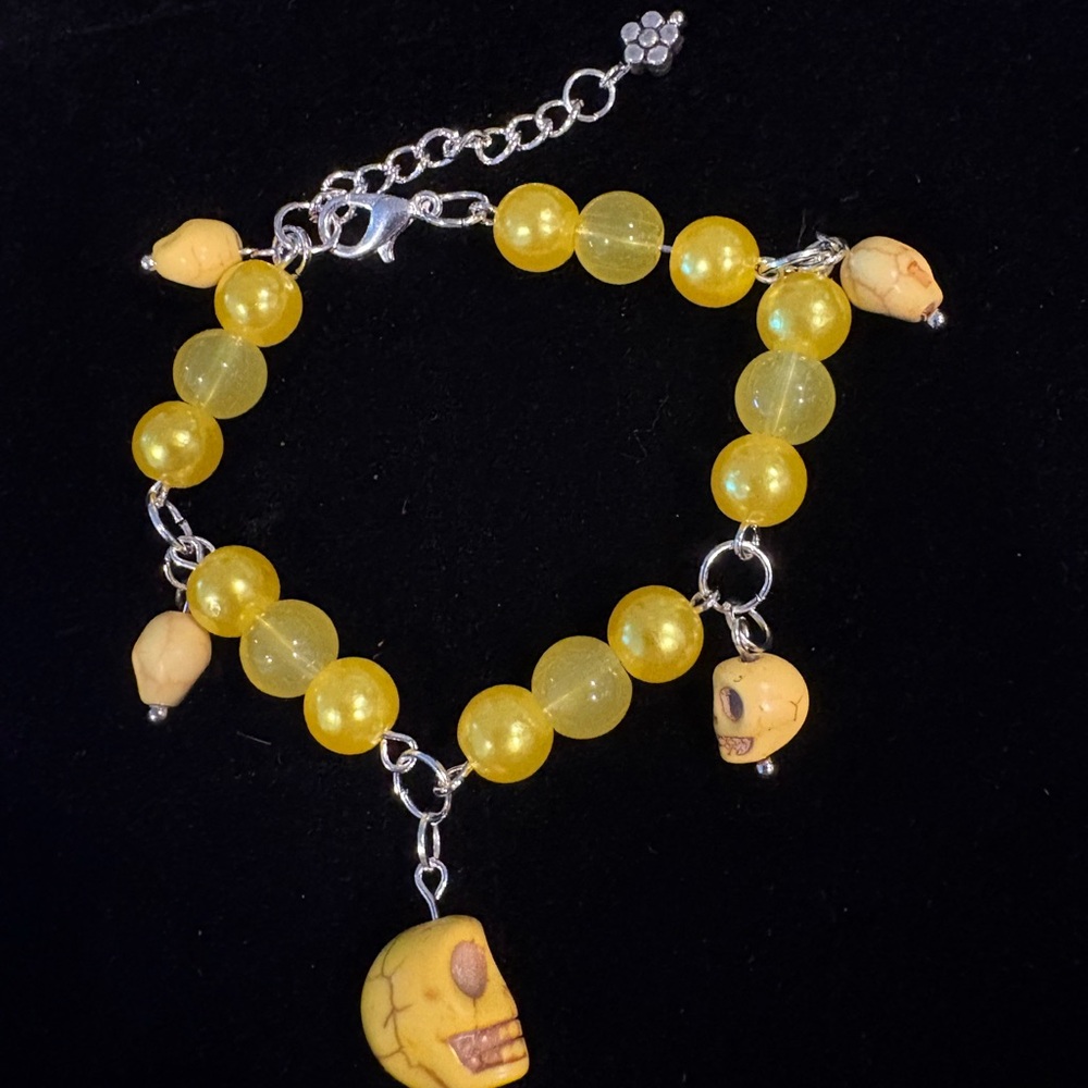 Yellow Skull Charm Bracelet